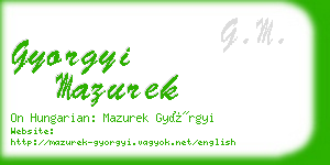 gyorgyi mazurek business card